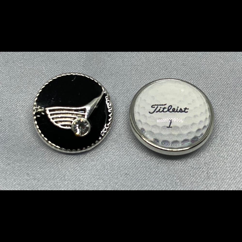 Golf Snap Button Charm Set of 2